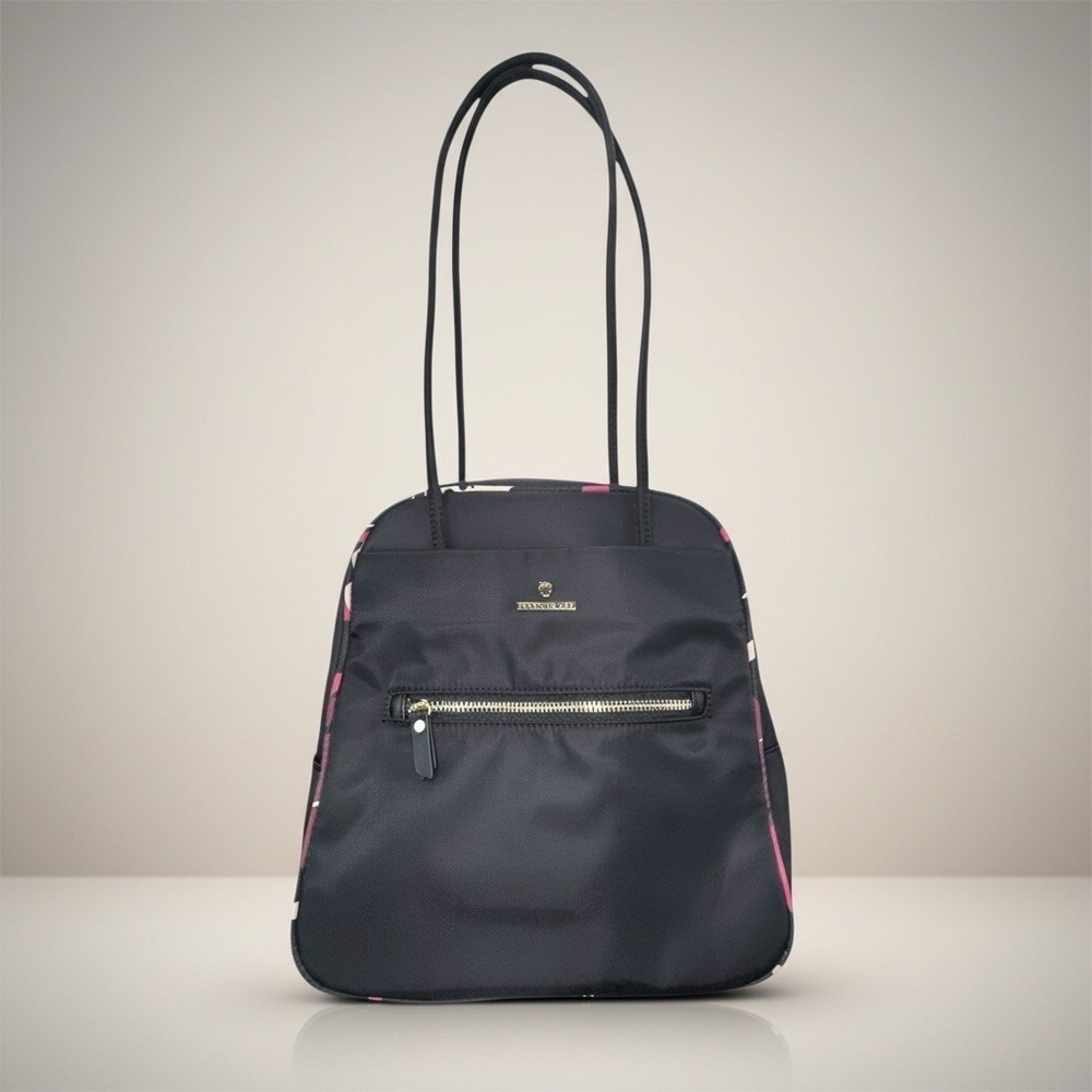 Spartina 449 Black Evie Armada Convertible Chic Backpack Handbag Multiple Pocket